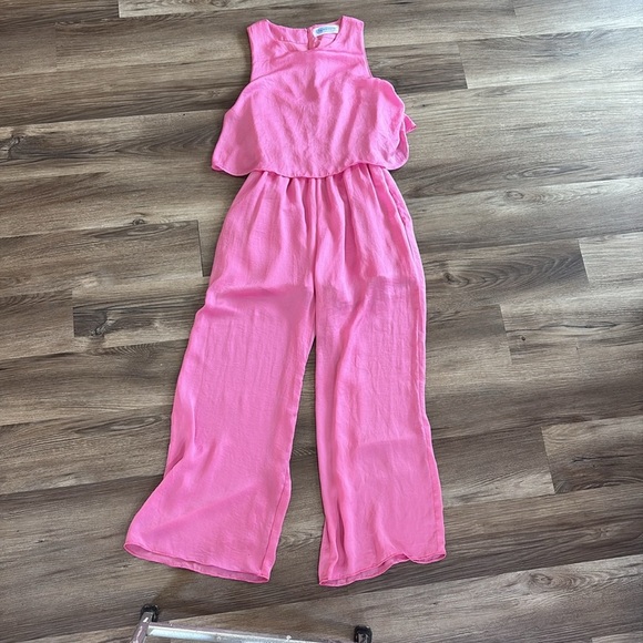 Big Water Blue Sky Womens Pink Jumpsuit Size Small Sleeveless Boho Feminine Vibe - Picture 2 of 11